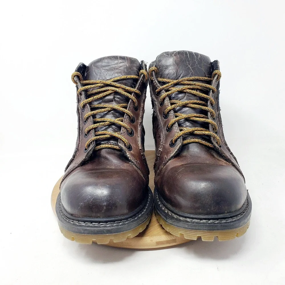 Dr Martens Boots Mens 10 Fynley Brown Lace Up Y2K Grunge Punk‎ Hiker Work Shoes